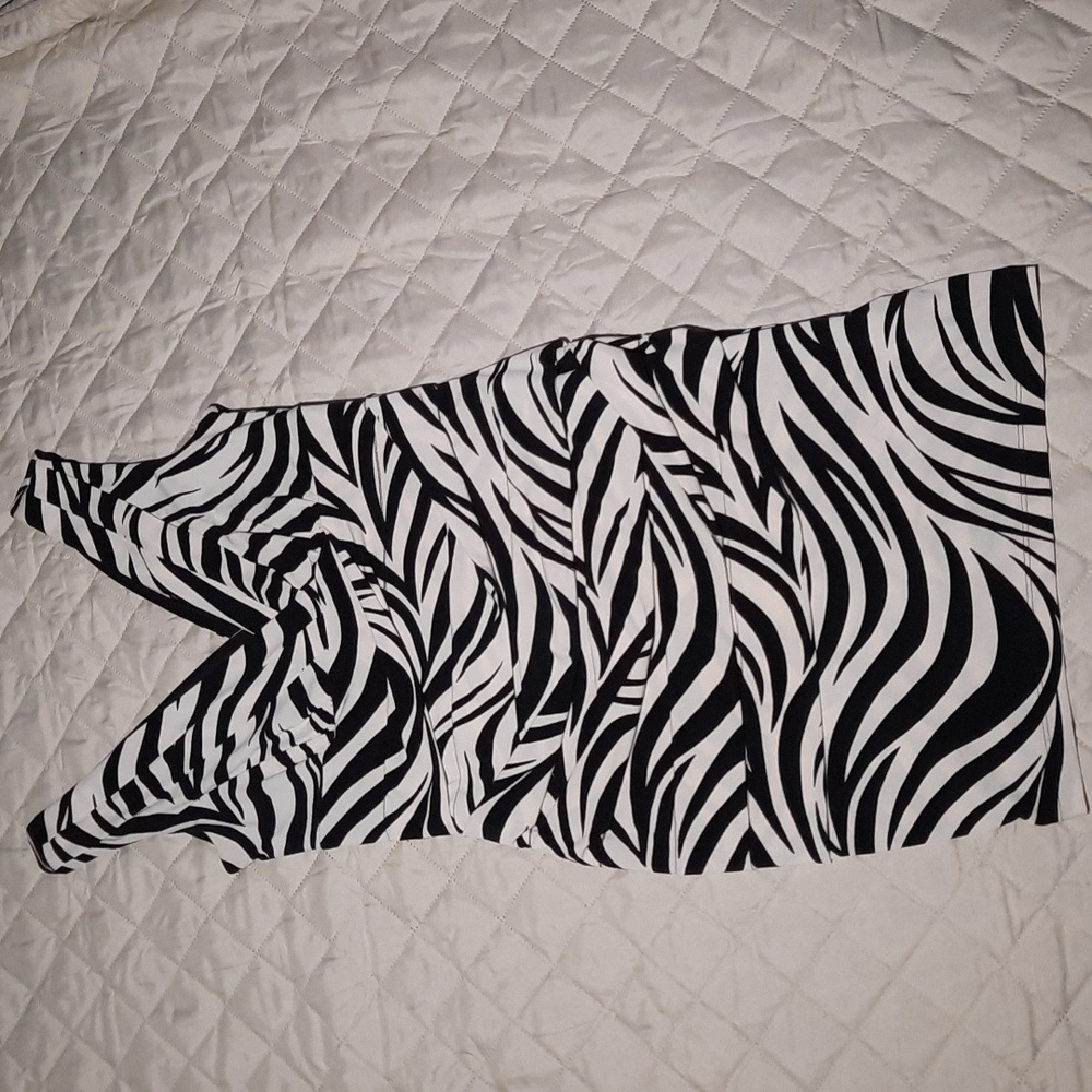 Bodycon black and off white zebra dress